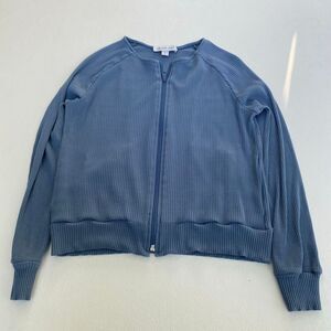 Amour Vert Blue Ribbed Zip Up Jacket Women’s Small Made in USA